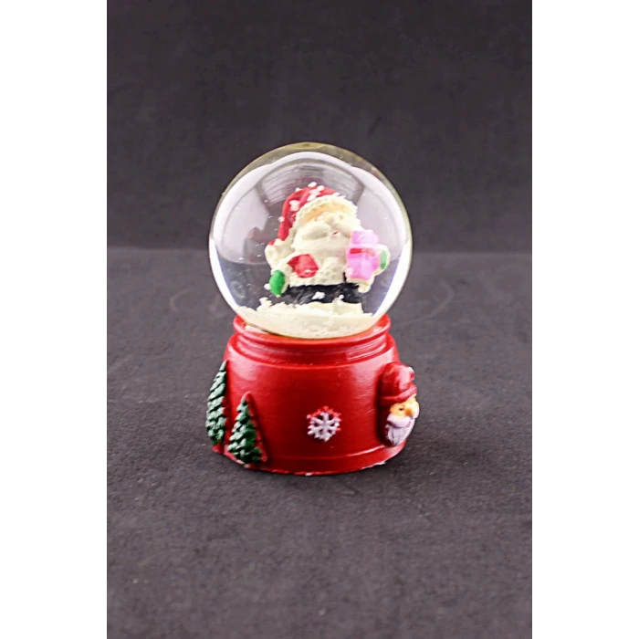 ieg ™ Yeni Yıl Noel Baba Temalı Mini Boy Işıklı Kar Küresi 6,5 cm A