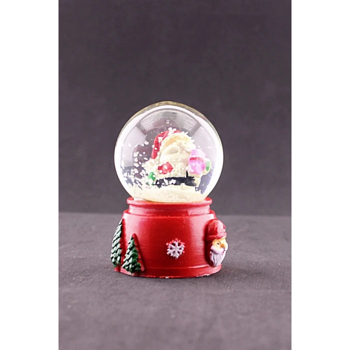 ieg ™ Yeni Yıl Noel Baba Temalı Mini Boy Işıklı Kar Küresi 6,5 cm A
