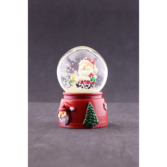 ieg ™ Yeni Yıl Noel Baba Temalı Mini Boy Işıklı Kar Küresi 6,5 cm A