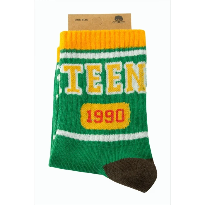 ieg™ Yeşil Renkli Kolej Çorap 8*28