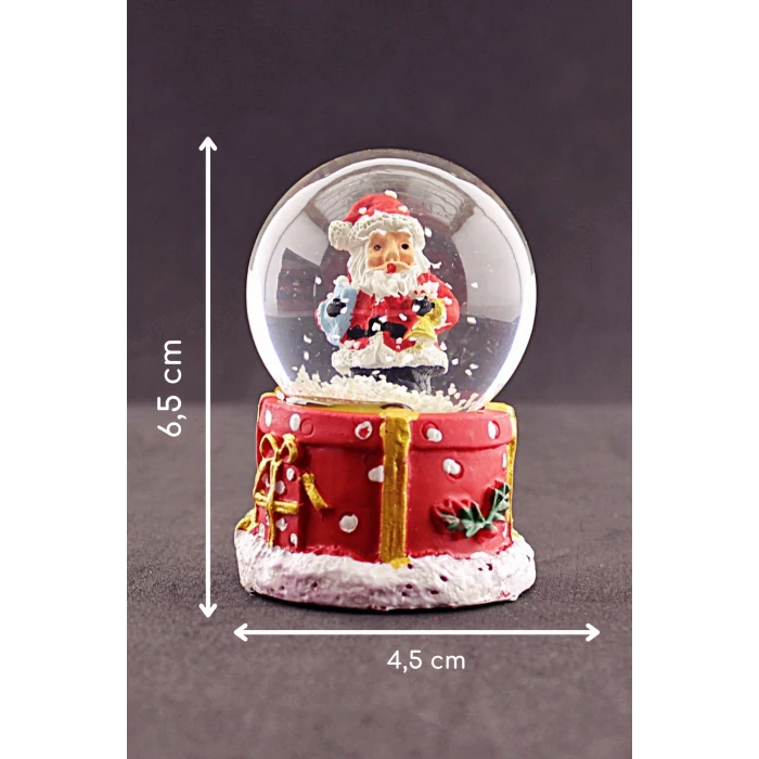 ieg ™ Yılbaşı Hediyeleri Temalı  Noel Baba Mini Boy Işıklı Kar Küresi 6,5 cm 1