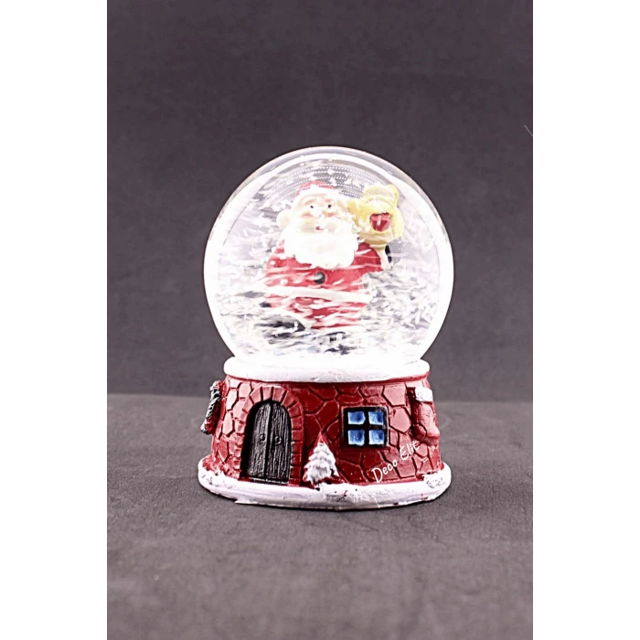 ieg ™ Yılbaşı Yeni Yıl Noel Baba Temalı Orta Boy Işıklı Kar Küresi 9 cm A