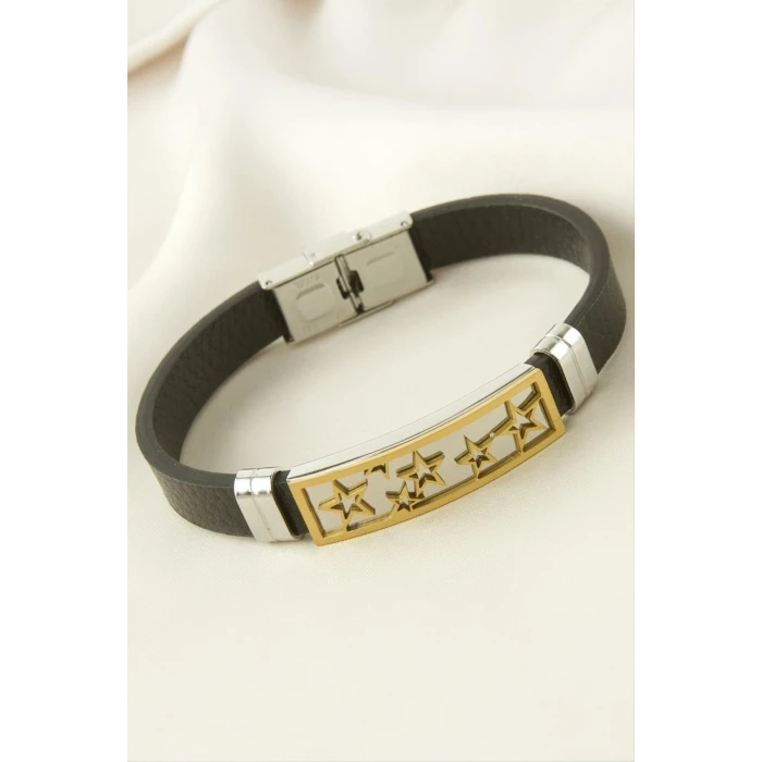 ieg™ Yıldız Deri Çelik Bileklik