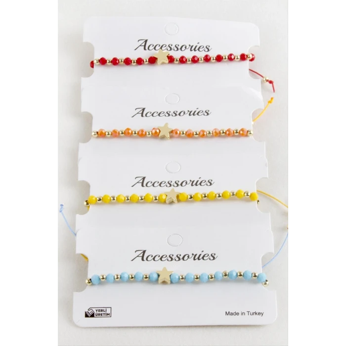 ieg™ Yıldız Kristal Makrome İp Bileklik