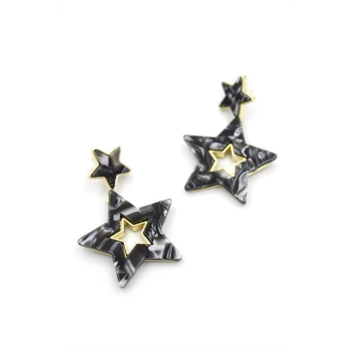 ieg™ Yıldız Küpe - Siyah