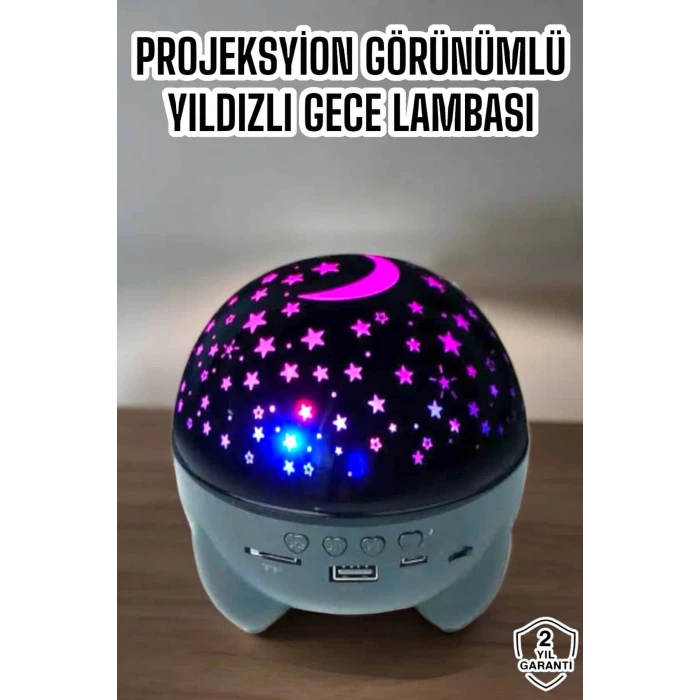 ieg™ Yıldız Yansıtmalı Projeksiyon Gece Lambası Şarjlı Taşınabilir