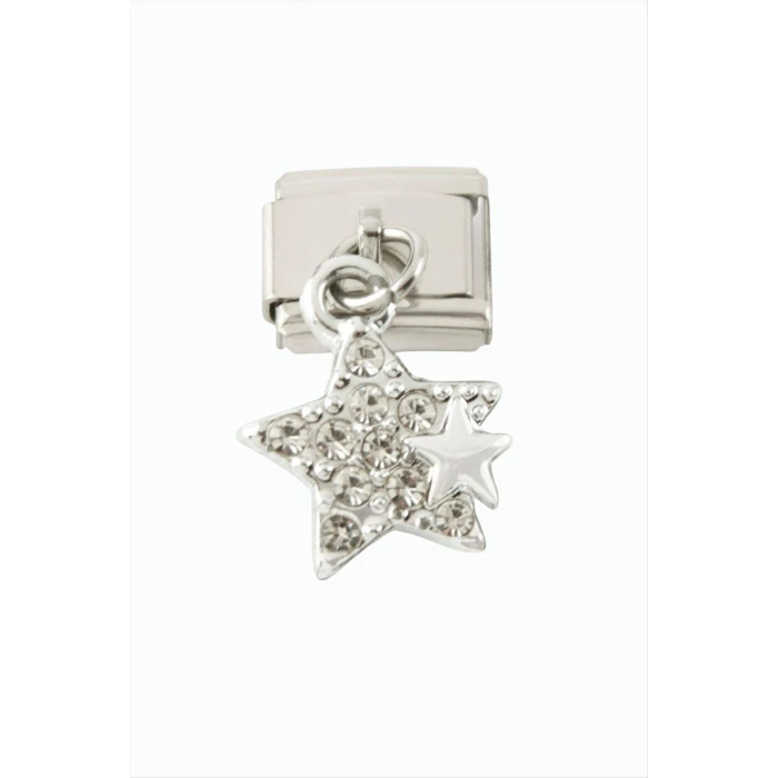 ieg™ Yıldız Zirkon Taşlı Sallatılı Çelik Charm