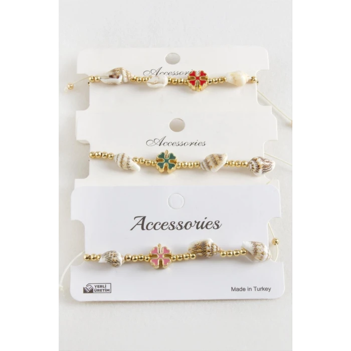 ieg™ Yonca Deniz Kabuğu İnci Makrome İp Bileklik