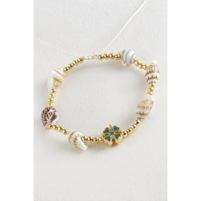 ieg™ Yonca Deniz Kabuğu İnci Makrome İp Bileklik