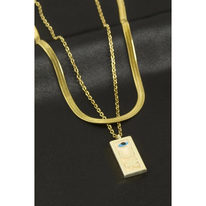 ieg™ Yonca Göz Hilal İkili Çelik Kolye