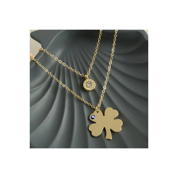 ieg™ Yonca İsim Yazılabilir Boş Plaka İkili Kolye