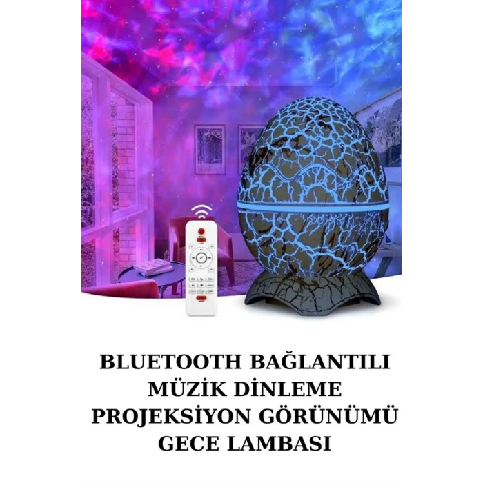 ieg™ Yumurta Şeklinde Su Dalgalı Bluetooth Speaker Lamba Renkli Şarjlı