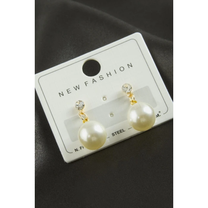 ieg™ Yuvarlak İnci Taşlı Küpe