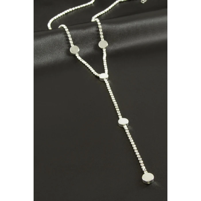 ieg™ Yuvarlak Şerit Taşlı Çelik Y Kolye