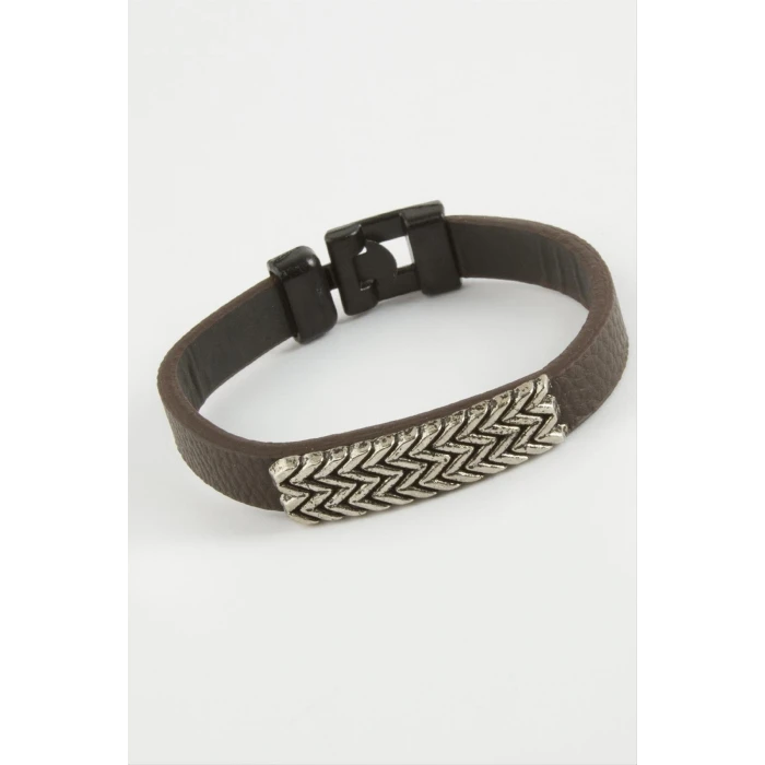 ieg™ Zikzak Kaliteli Suni Deri Bileklik