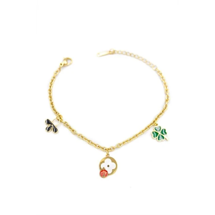 ieg™ Zincirli VC Yonca Bileklik - Altın