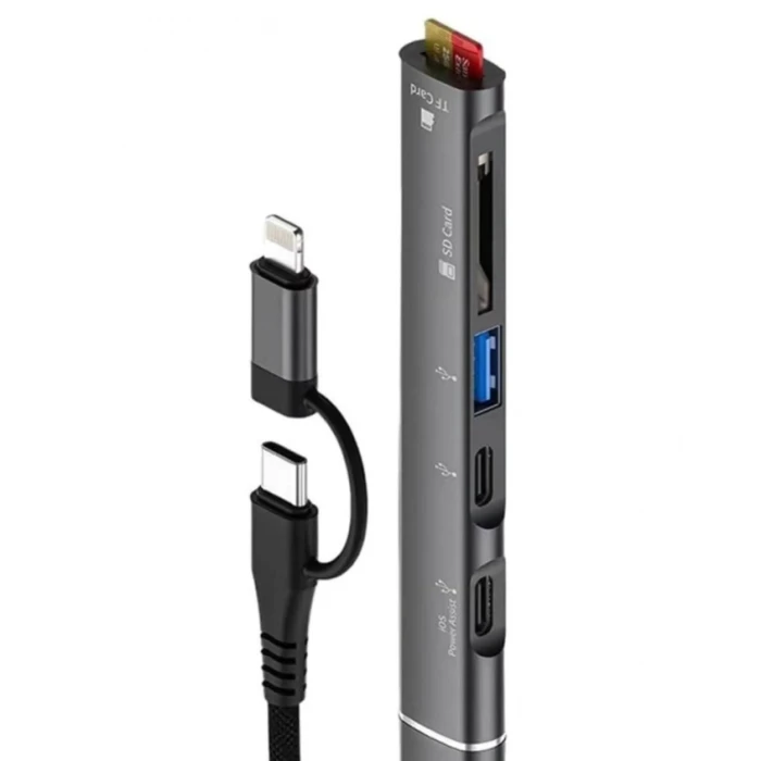 ieg™ ZR563 Lightning Type-C 5 İn 1 Usb Hub Card Reader