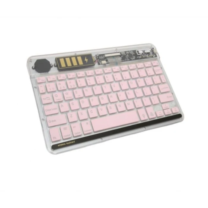 ieg™ ZR612 Rgb Şeffaf Pembe Bluethooth Klavye