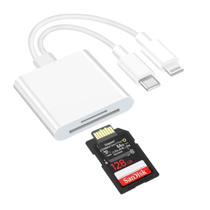 ieg™ ZR636 Type-C Lightning Camera Storage Card Reader