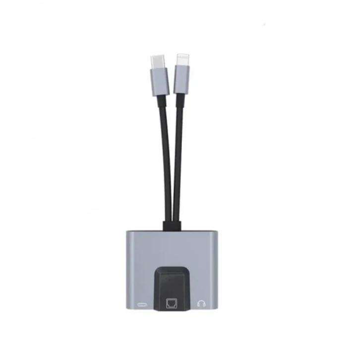 ieg™ ZR815 Lightning Type-C 3 İn 1 Ethernet Çevirici Aux