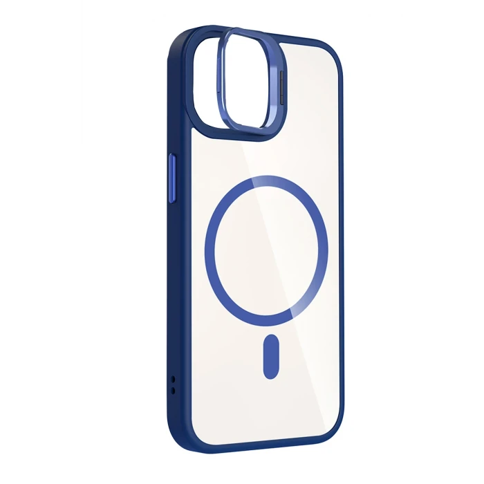 ieg™  Apple iPhone 11 Remim Lensli Magsafe Standlı Kapak - Lacivert