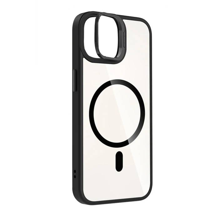 ieg™  Apple iPhone 11 Remim Lensli Magsafe Standlı Kapak - Siyah
