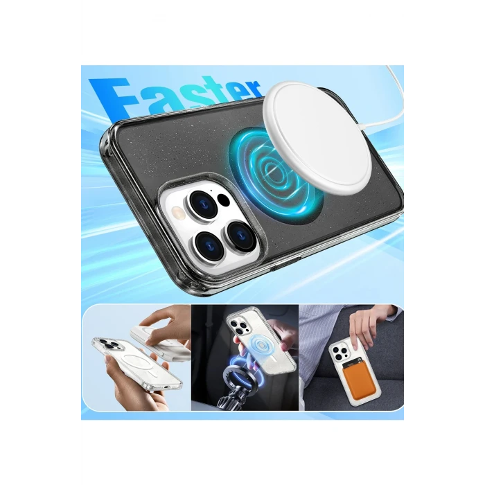 ieg™  Apple iPhone 16 Pro Star Magsafe Kapak - Siyah