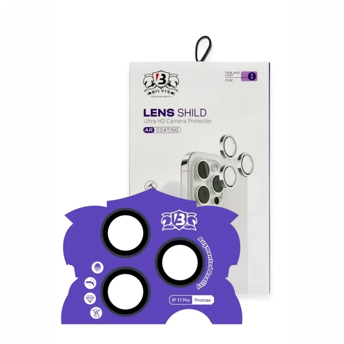 ieg™  Apple iPhone 17 Pro Max Bilvis Titan Kamera Lens - Lacivert