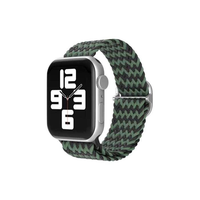 ieg™  Apple Watch 38mm Star Kordon - Zigzag Yeşil-Siyah