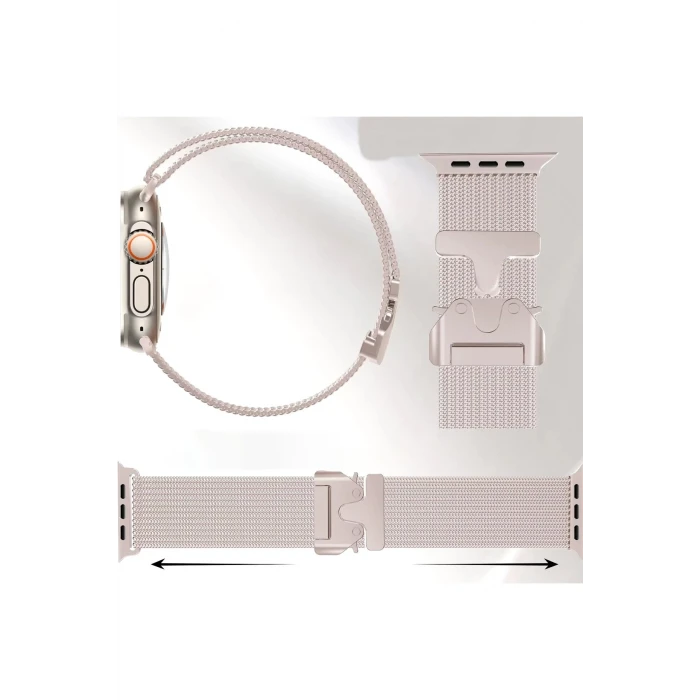 ieg™  Apple Watch 42mm Milano Metal Kordon - Siyah