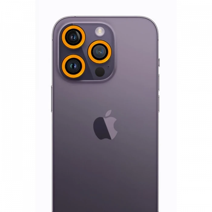 ieg™  iPhone 12 Pro Max Neon Fosforlu Kamera Lens - Sarı