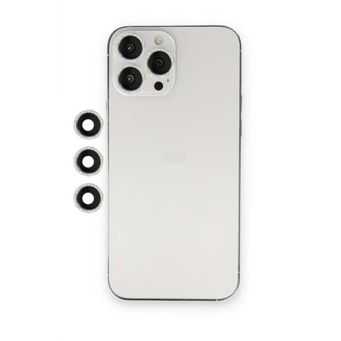 ieg™  iPhone 12 Pro Shine Kamera Lens - Gümüş