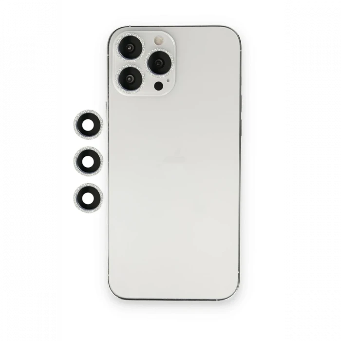 ieg™  iPhone 12 Pro Shine Kamera Lens - Gümüş