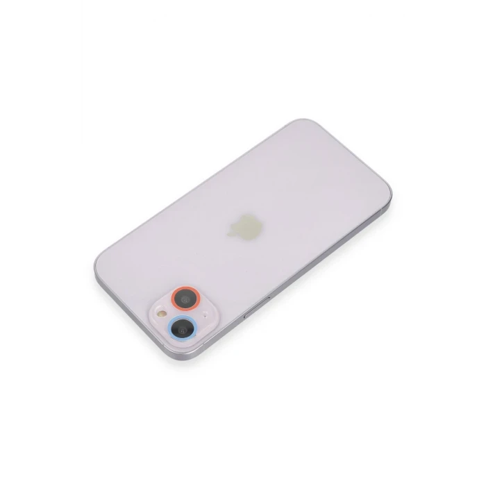 ieg™  iPhone 13 Mini Renkli Kamera Lens Koruma Cam - Pembe-Mavi