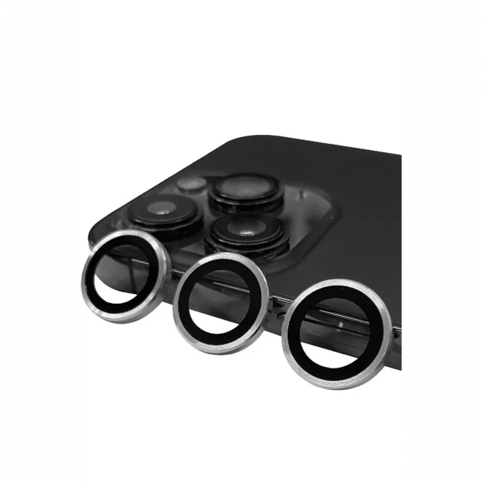 ieg™  iPhone 13 Pro Max Raze Metal Kamera Lens - Gümüş