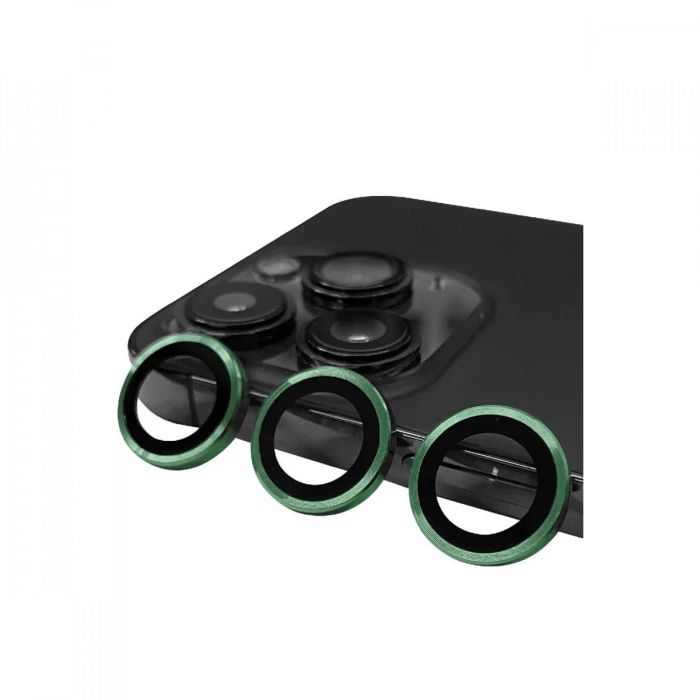 ieg™  iPhone 13 Pro Raze Metal Kamera Lens - Yeşil