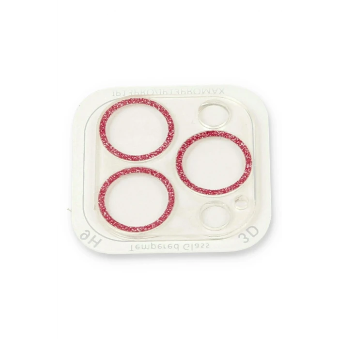 ieg™  iPhone 13 Pro Shine Kamera Lens Koruma Cam - Pembe