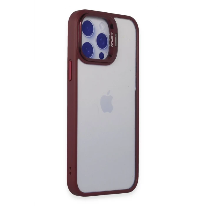 ieg™  iPhone 14 Pro Kılıf Roblox Lens Standlı Kapak - Bordo