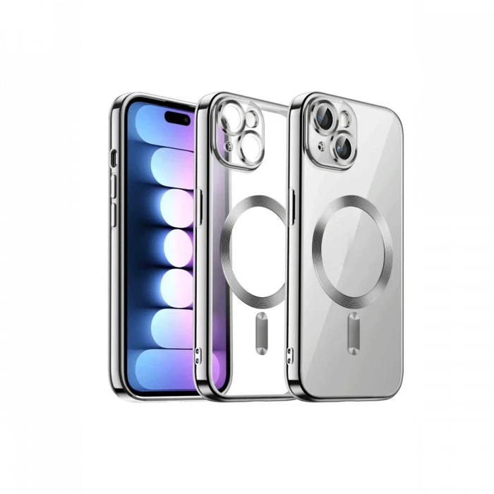 ieg™  iPhone 15 Kılıf Kross Magneticsafe Kapak - Gümüş