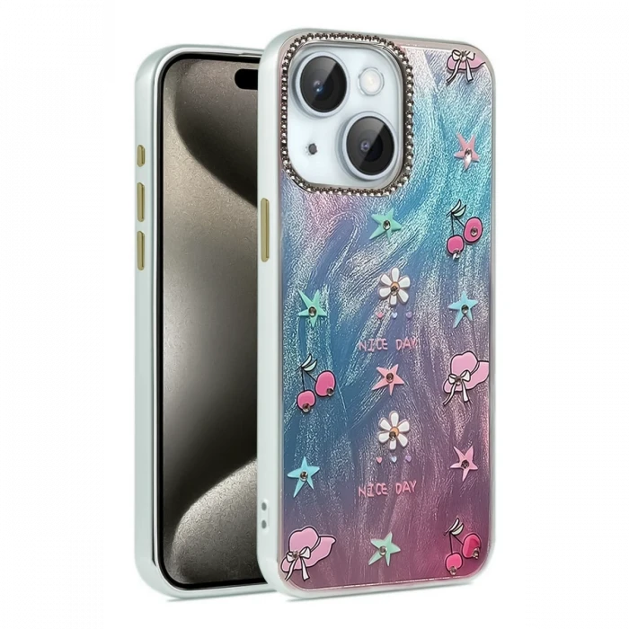 ieg™  iPhone 15 Plus Kılıf Blade Aynalı Desenli Kapak - Desen 4