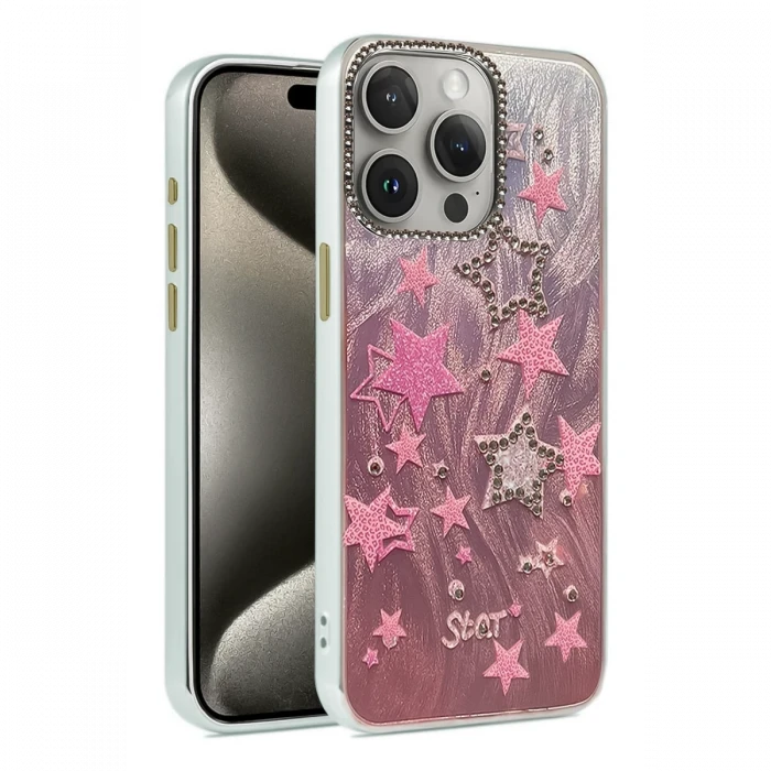 ieg™  iPhone 15 Pro Kılıf Blade Aynalı Desenli Kapak - Desen 7