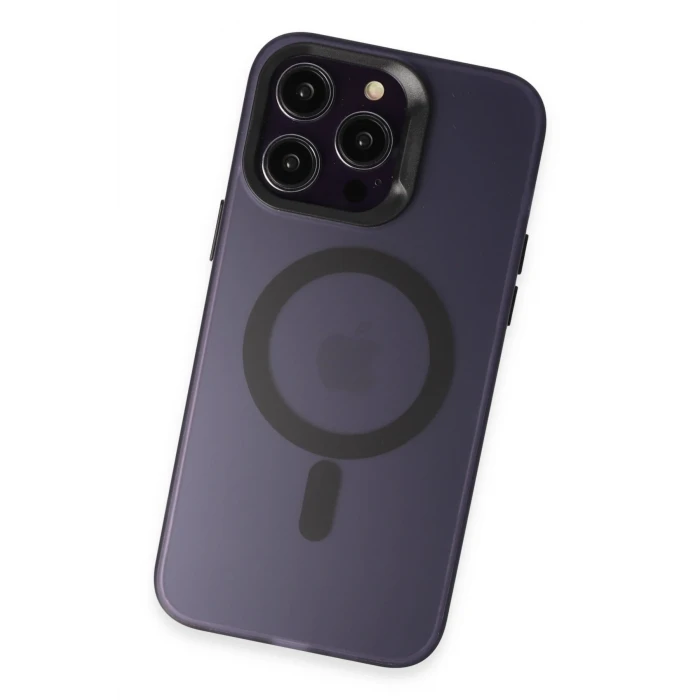 ieg™  iPhone 15 Pro Kılıf Mateks Magsafe Kapak - Derin Mor