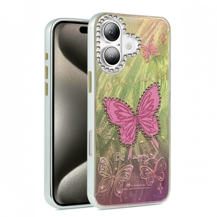 ieg™  iPhone 16 Kılıf Blade Aynalı Desenli Kapak - Desen 5