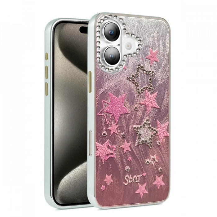 ieg™  iPhone 16 Plus Kılıf Blade Aynalı Desenli Kapak - Desen 7