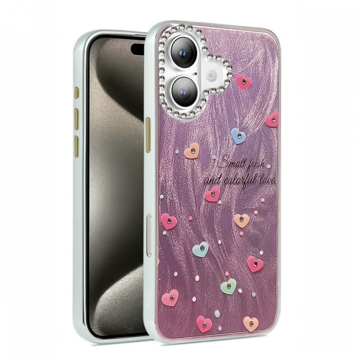 ieg™  iPhone 16 Plus Kılıf Blade Aynalı Desenli Kapak - Desen 8