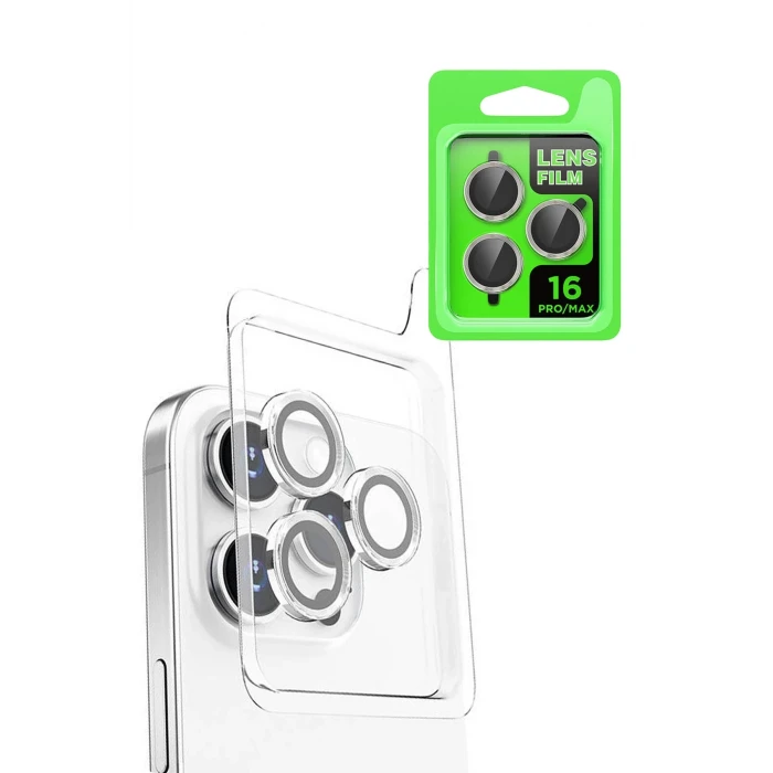 ieg™  iPhone 16 Pro Raze Metal Kamera Lens - Beyaz