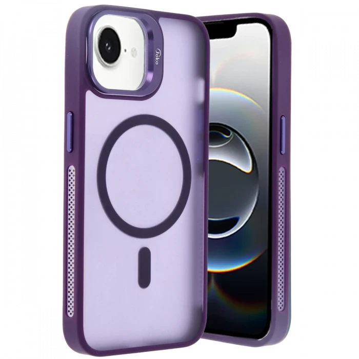 ieg™  iPhone 16E Flet Lens Magsafe Kapak - Derin Mor