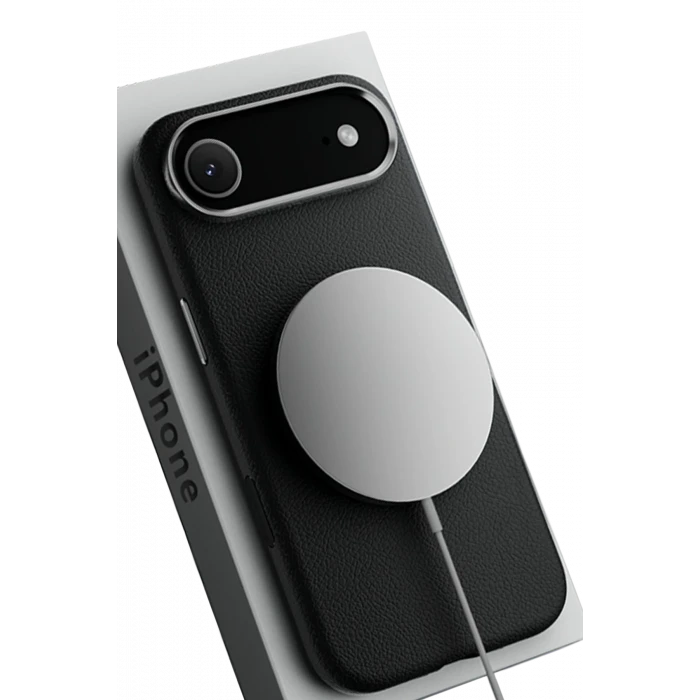 ieg™  iPhone 17 Air Wonder Deri Magsafe Kapak - Siyah