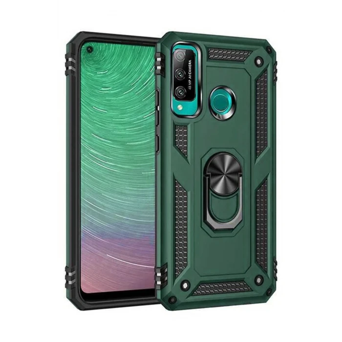 ieg™  Huawei P40 Lite E Kılıf Sofya Yüzüklü Silikon Kapak - Yeşil