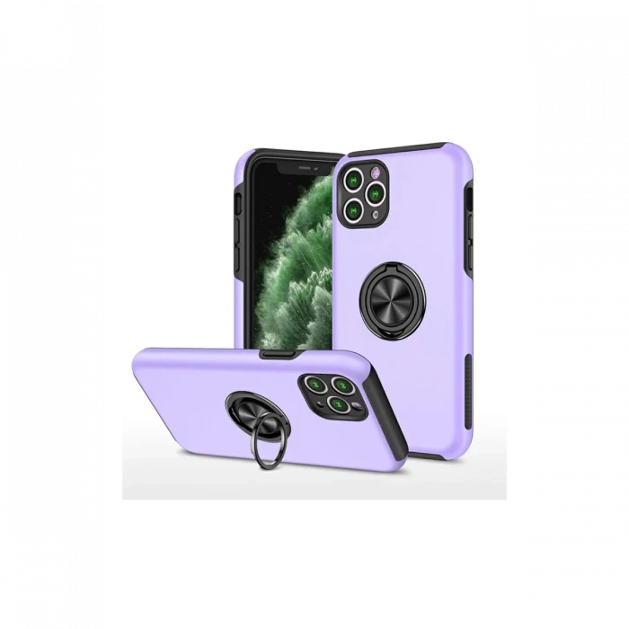 ieg™  iPhone 11 Pro Max Kılıf Elit Yüzüklü Kapak - Mor